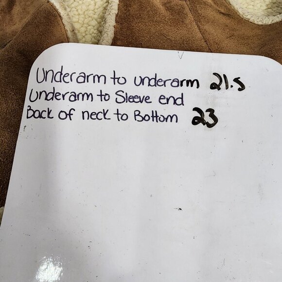 Vintage Genuine Suede Leather Sherling Western Vest Mens Rodeo Mens Medium - Picture 13 of 15